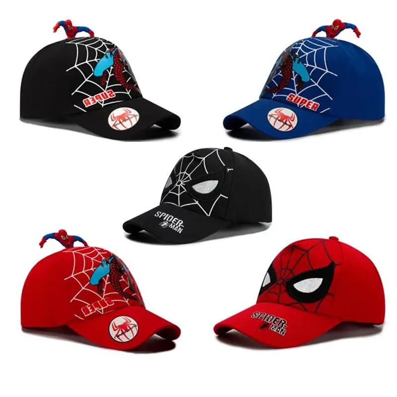 Berretto da baseball per bambini Kawaii Marvel Supereroe Series Spider-Man Cappello lavorato a maglia ricamato in tela Cappello da sole Regalo di compleanno