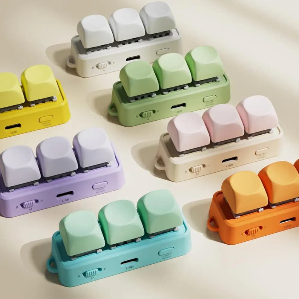 Tastiera Portatile Mini Free3 Hanlinyue, Bluetooth RGB Hot Swap 3 Tasti, Accessorio PC per E-reader e Cambio Pagina