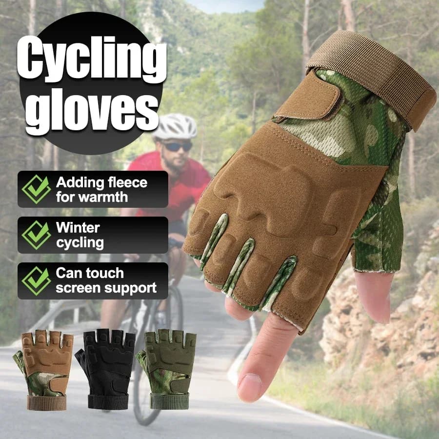 Gloves half fingers hunting gloves bike dampers cycling climbing paintball shooting tactical gloves outdoor
