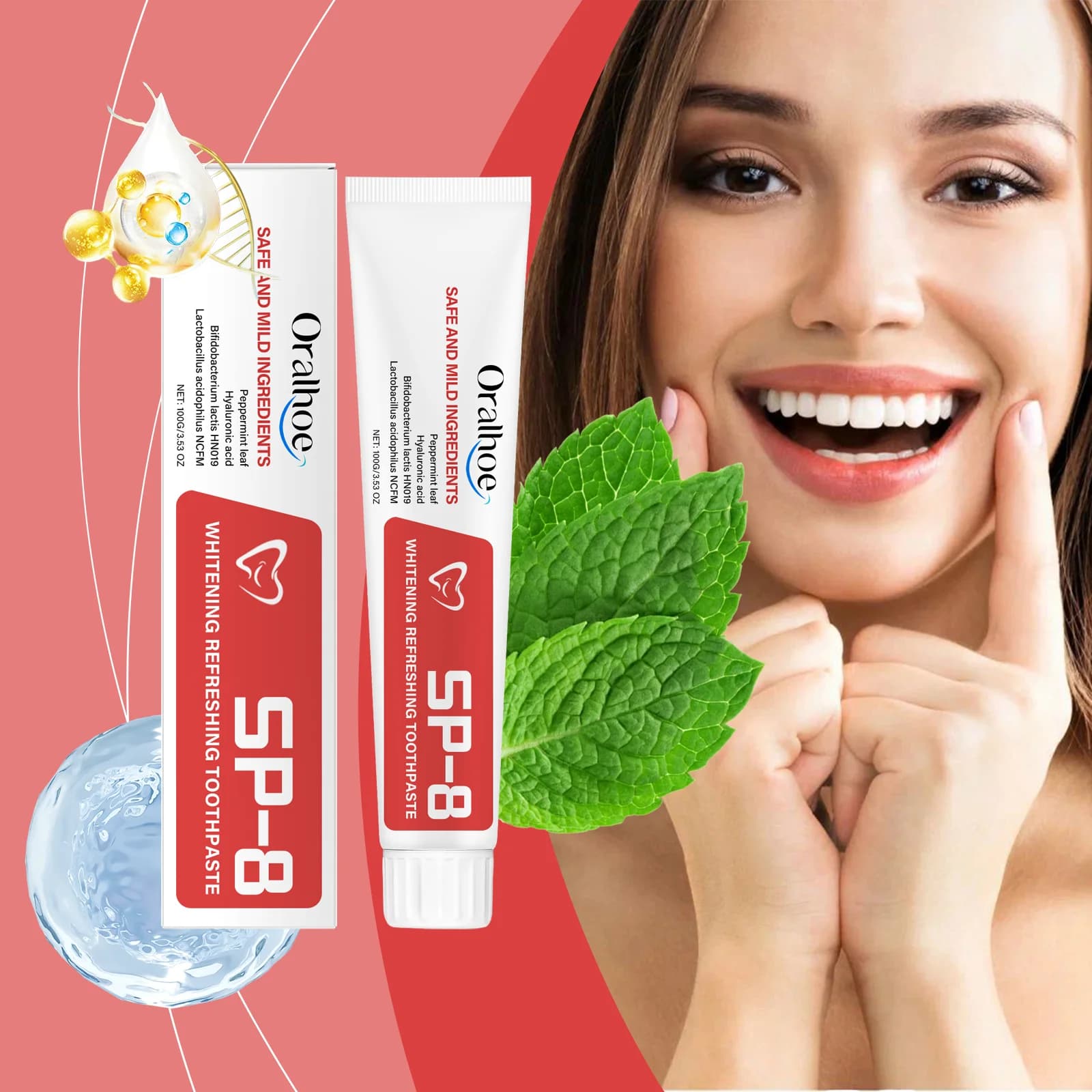 Probiotic toothpaste Yellow teeth Remove plaque stains Prevent the tooth decay Odor of the mouth Repair Polish Oral hygiene Clean