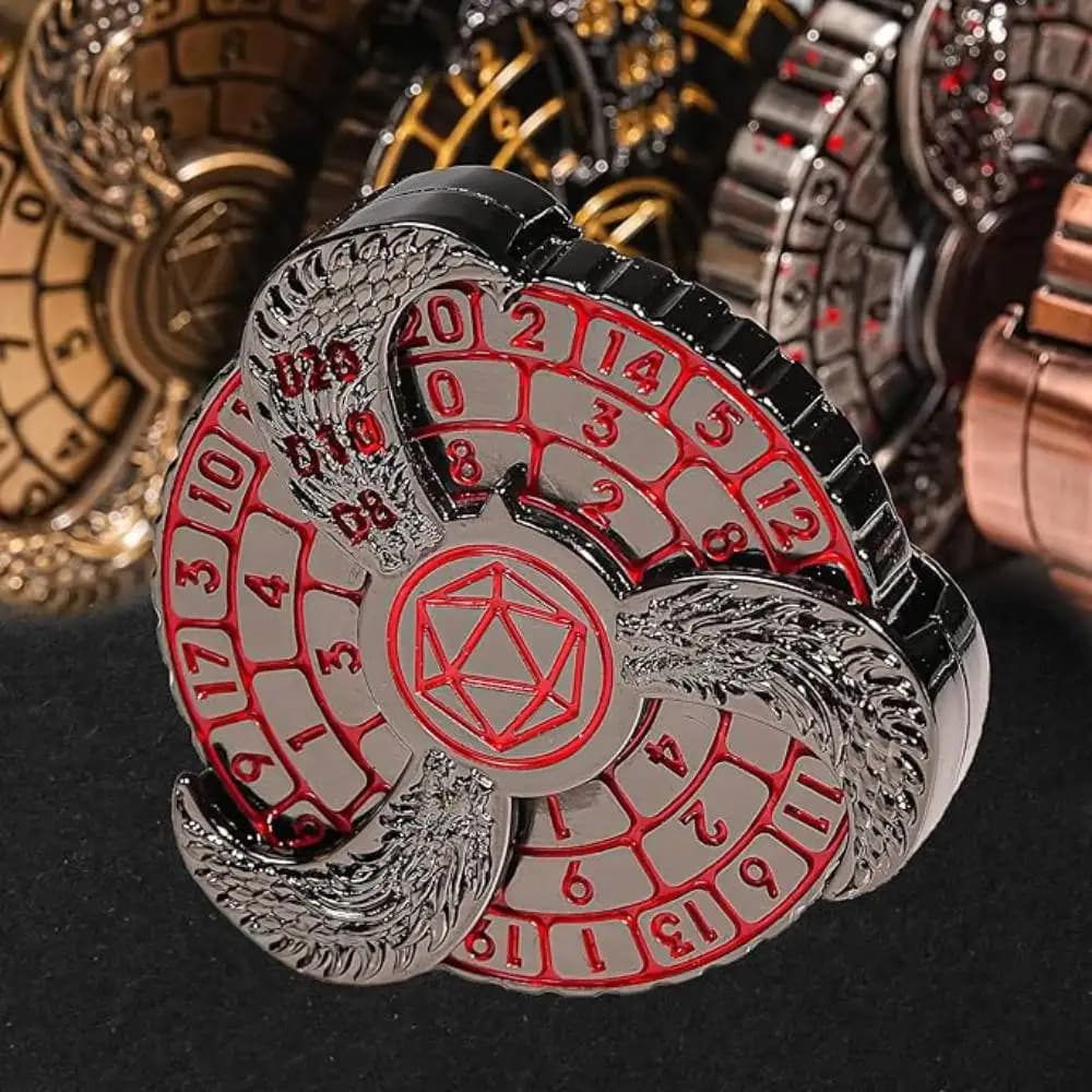Dadi Spinner DND, Set di Dadi in Metallo con Giroscopio per Giochi di Ruolo Dungeons and Dragons e Giochi da Tavolo