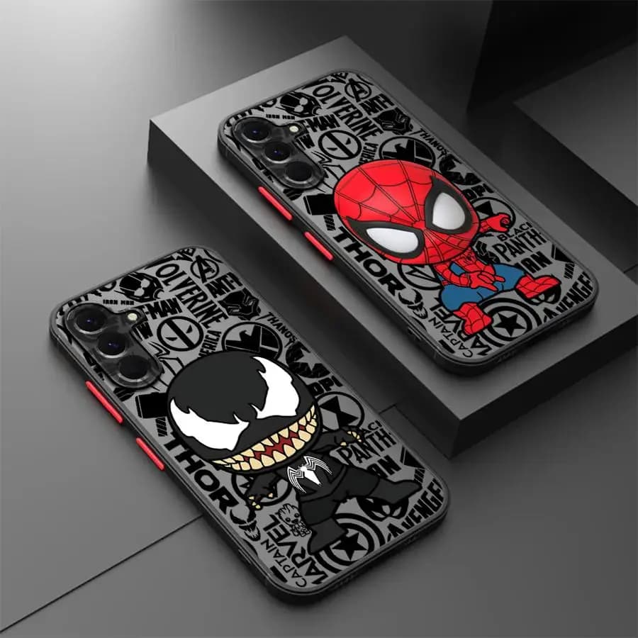 Cover per Telefono Samsung Galaxy A16 A35 A14 A23 A15 A17 A52 A54 A34 A36 A73 A33 A53 A56 A55 A52S A72 Marvel Venom Spider-Man