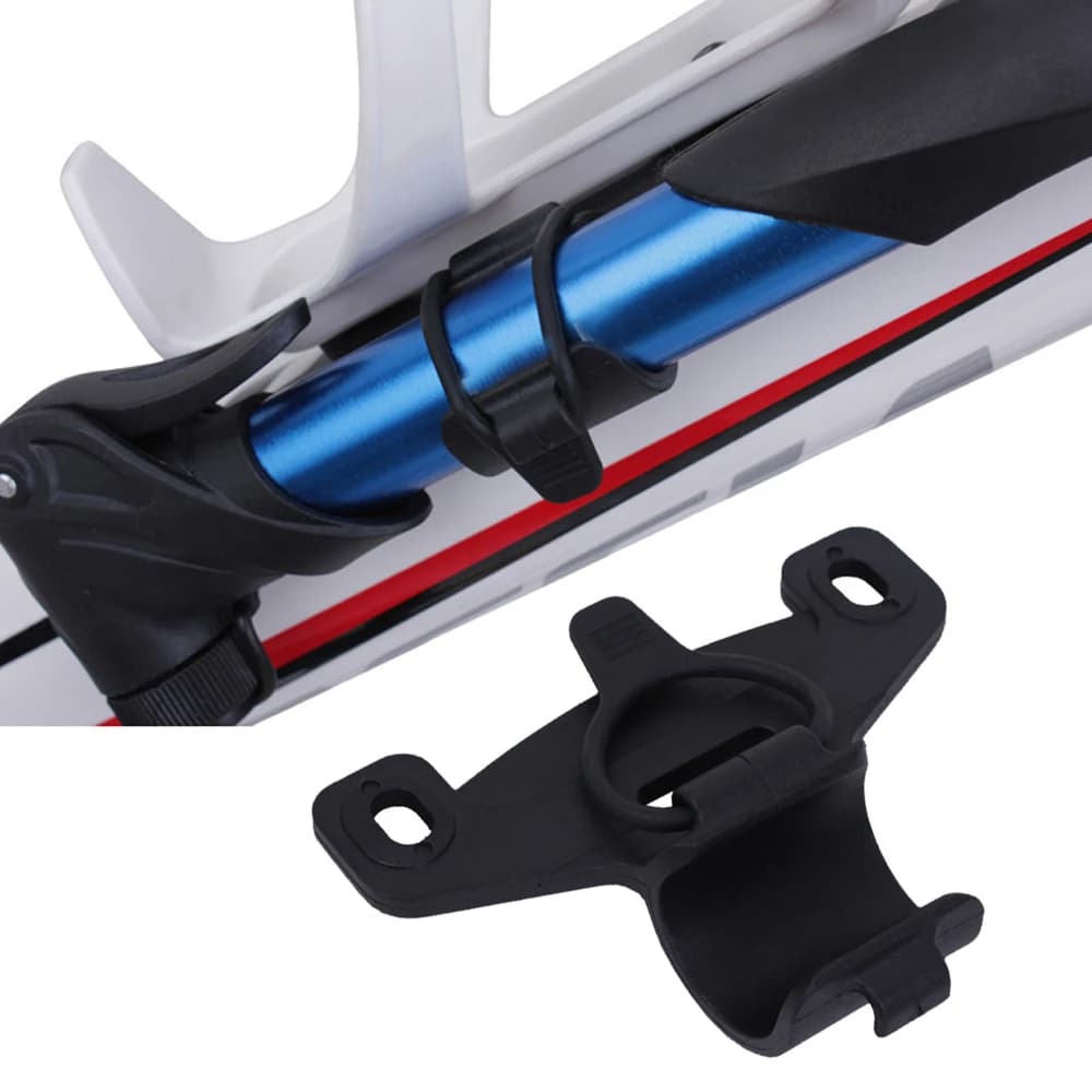 1x supporto per gonfiatore con clip per pompa d'aria per bicicletta, fascia elastica, forniture per pompa per bici da strada MTB, accessori per bici da ciclismo