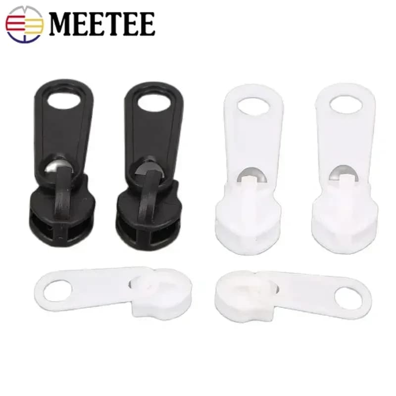 Meetee 10-50 pz 3 #5 # cursori con cerniera per cerniere in resina di Nylon Head Pull borse da cucito abbigliamento Kit di riparazione con cerniera accessori