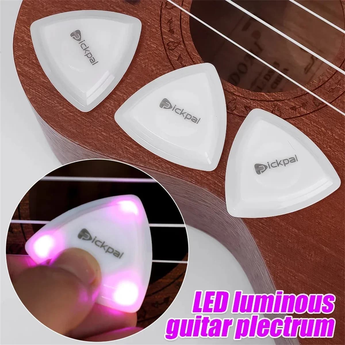 Miwayer plettro per chitarra luminosa 3 pezzi-plettri per chitarra elettrica in ABS LED con opzioni di luce a tre colori (bianco/verde/viola)