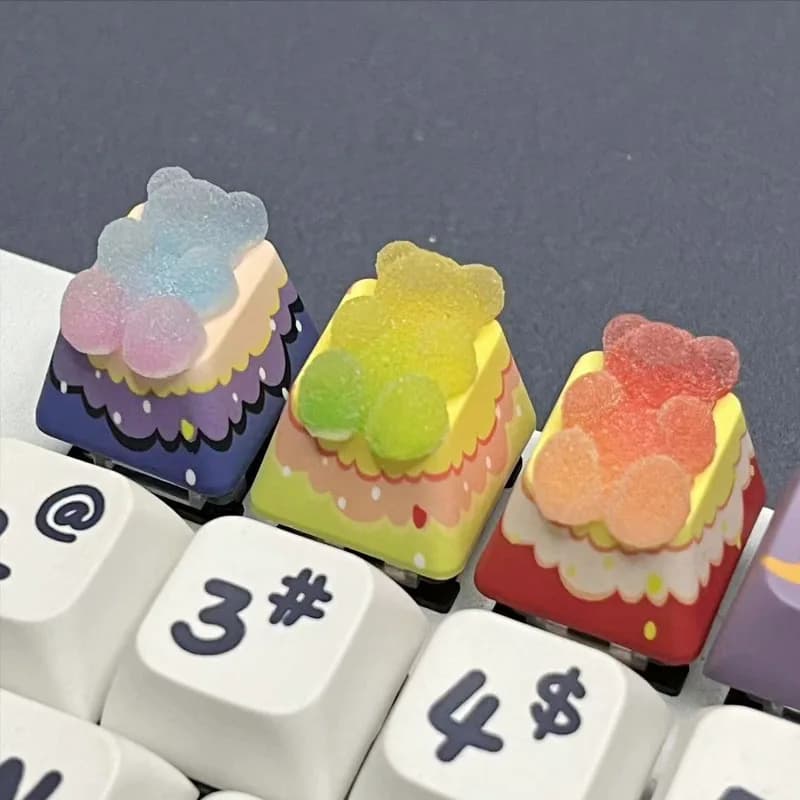 Keycaps Bear Retroilluminati Cherry MX Cross Axis Universali per Tastiera Meccanica da Gaming, Keycaps ESC, Regalo di Compleanno