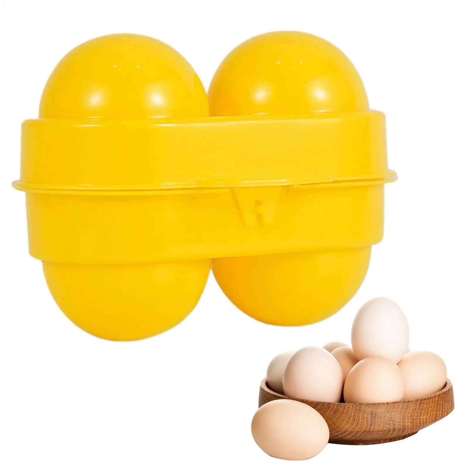 Eggs Carrier Container 2 Girds Egg Dispenser Storage Box Travel Breakfast Tea Egg Box Home Refrigerator Egg Tray