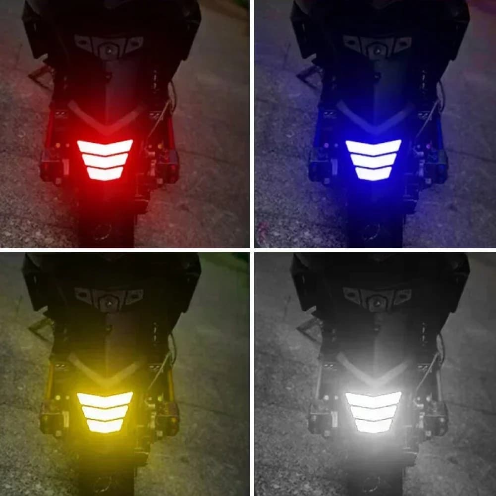 Set di 3 Adesivi Riflettenti per Moto, Freccia Trapezoidale di Avvertimento, Decalcomania per Parafango, Nastro Adesivo per Auto, Camion, Bici