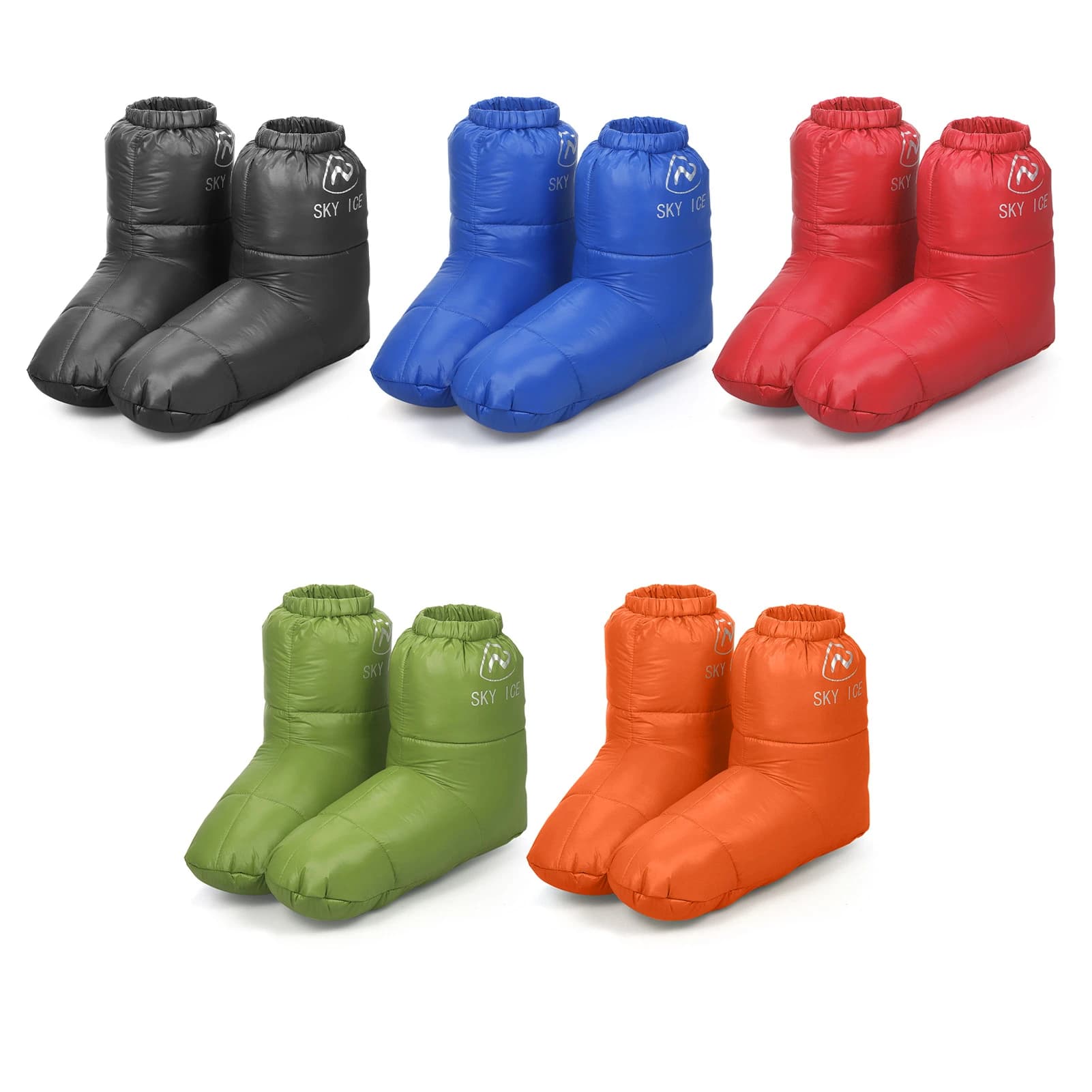 Stivaletti in piuma pantofole da campeggio pantofole invernali calde in piuma d'anatra stivali-15 ~ 0 ℃ scarpe da campeggio all'aperto per la casa calzature per uomo donna