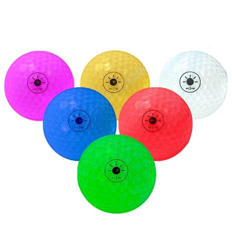 Cost Effective Glow In The Dark Golf Balls Light Activated 6-Color LED Night Lights Funny Golf Gifts