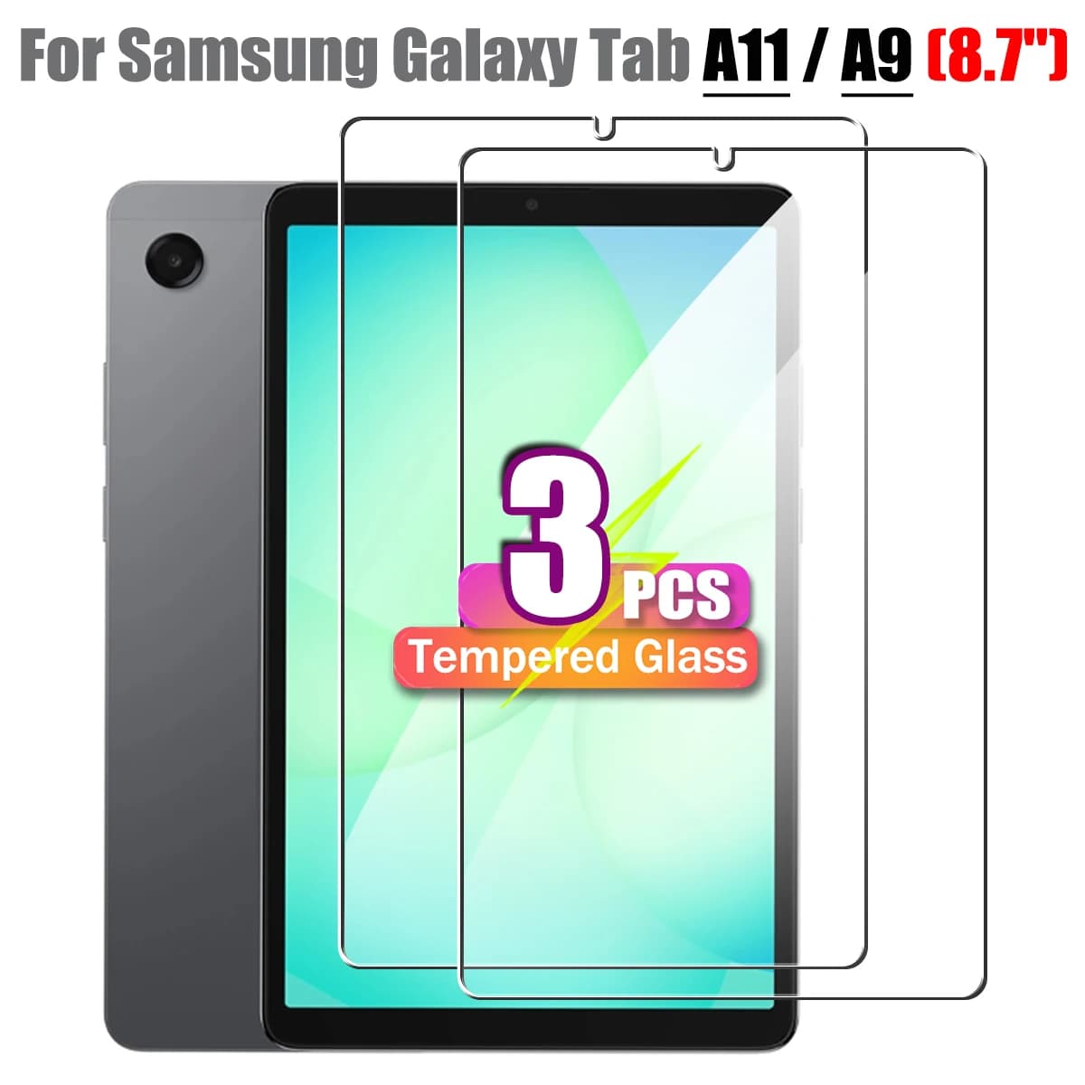 Pellicola Protettiva in Vetro Temperato per Tablet da 8.7 Pollici per Samsung Galaxy Tab A11 / A9 (8.7") 2025 / 2023, Protezione Schermo HD Trasparente Anti-Graffio