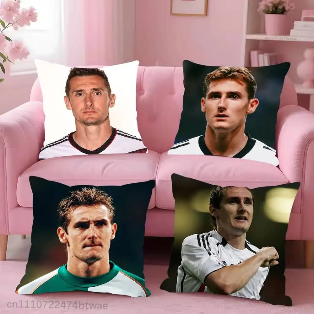 M-Miroslav K-Klose German Pillow Case For Sofa Bedroom Living Room Plush Cushion Cover Decorations and Protector