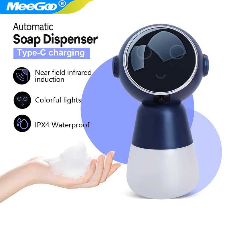 MeeGoo Dispenser automatico di sapone con rilevamento a infrarossi Schiuma disinfettante per le mani USB ricaricabile Dispenser di sapone schiumogeno per le mani per la casa nuovo