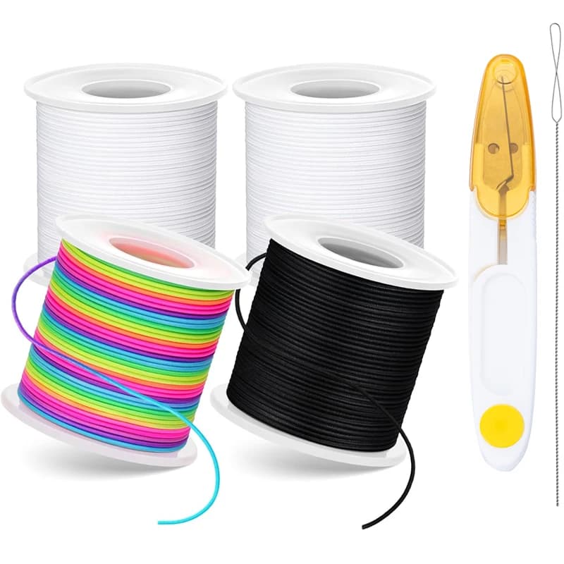 Filo Elastico per Gioielli 50M/Rotolo 1mm, Corda Elastica per Creazione di Gioielli, Collane, Braccialetti, Fai-da-Te