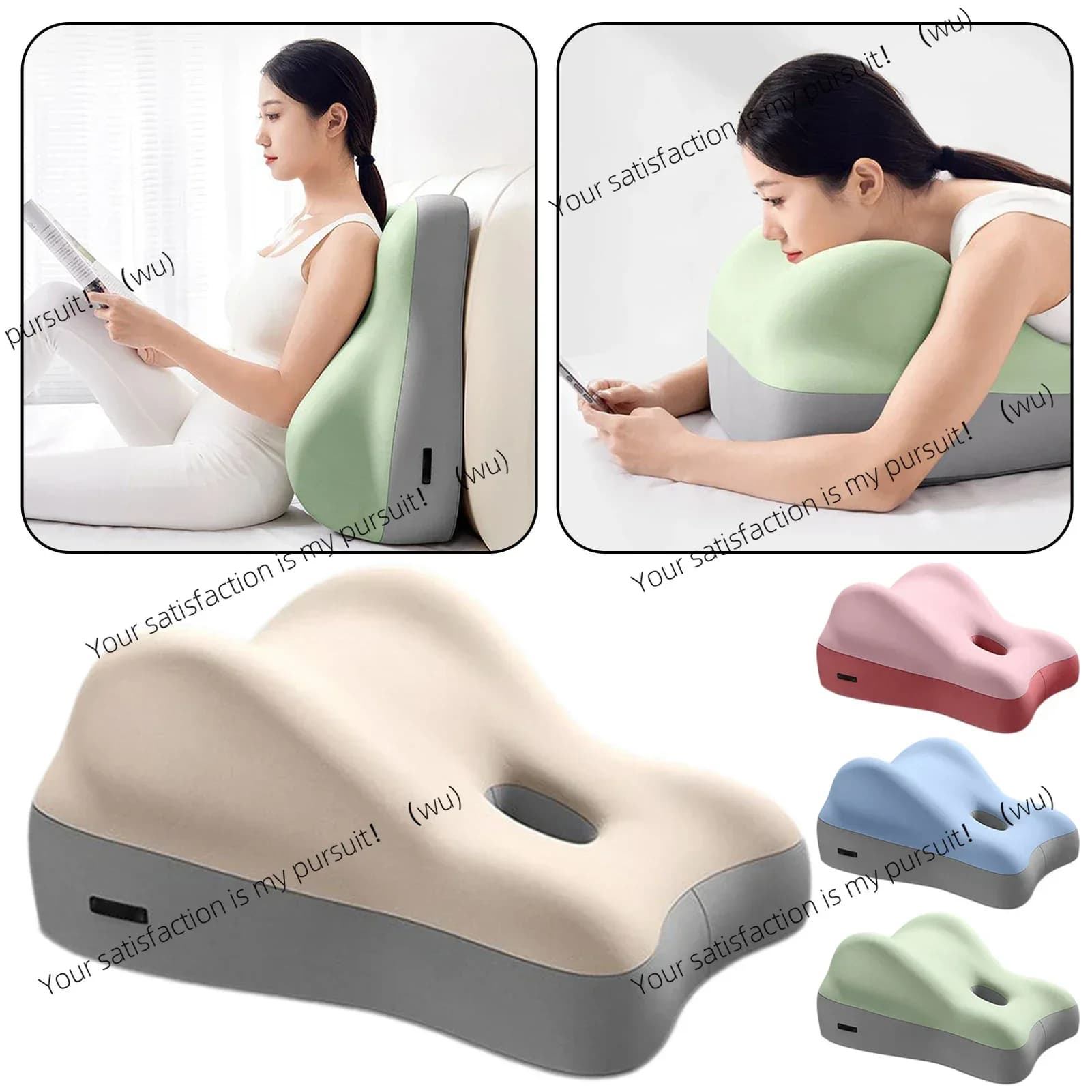 Cuscino ergonomico per la schiena per adulti, cuscino per divano, cuscino addominale, supporto lombare per auto