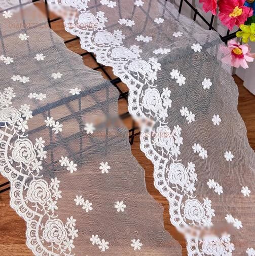 Larghezza: 10,2 cm (4,01 pollici) Modelli di fiori e fiocchi di neve Maglia da ricamo in pizzo Moda pizzo Materiali artigianali fai da te Kit da cucito (SSA-4576)