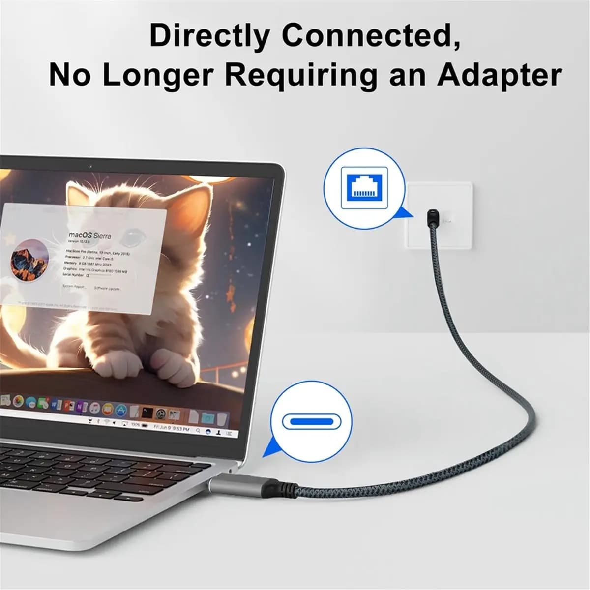 Adattatore Ethernet USB A USB C a RJ45 100Mbps Cavo di rete LAN da RJ45 a USB/Tipo C 100Mbps per PC portatile Telefono cellulare
