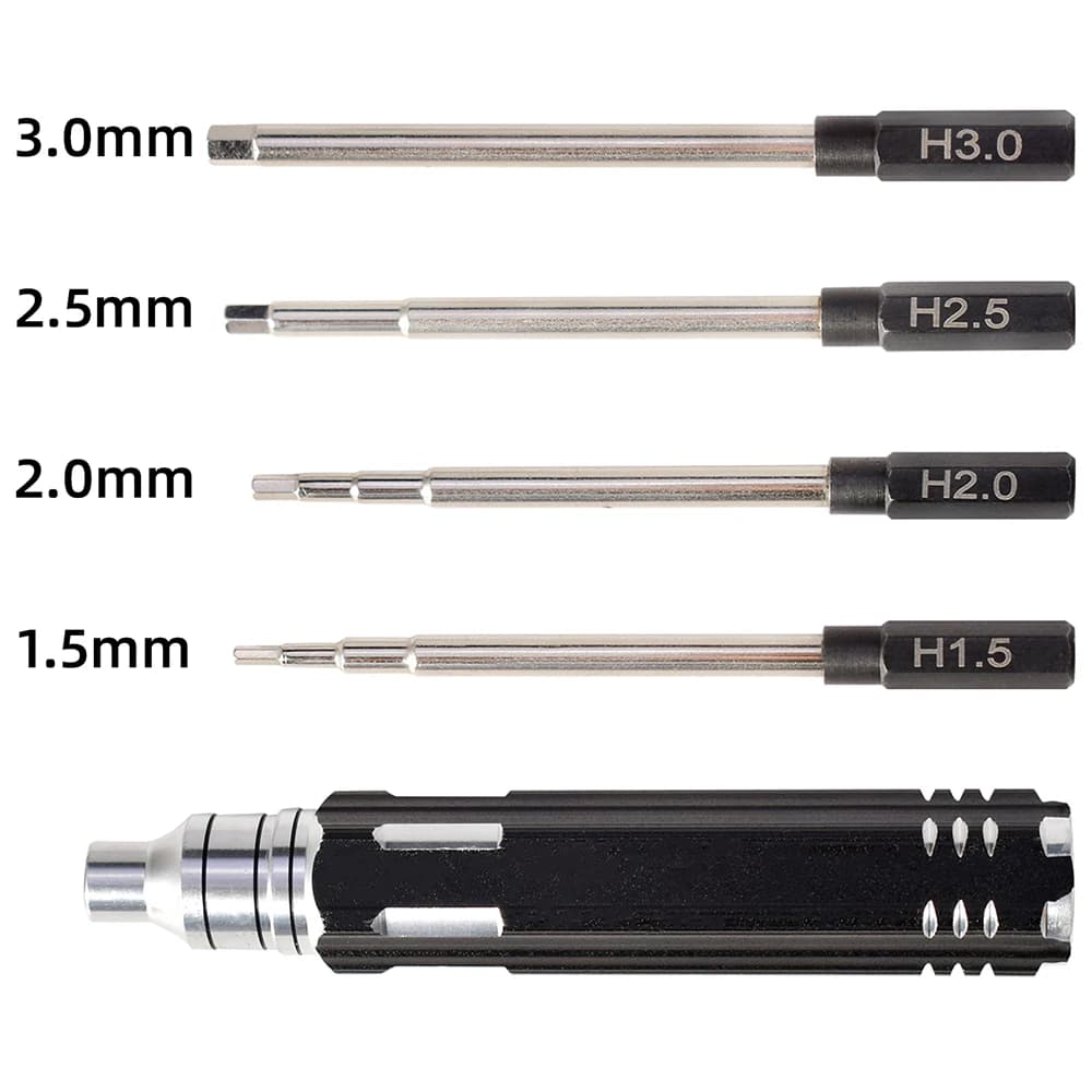 4 in 1 1.5mm 2.0mm 2.5mm 3.0mm cacciavite esagonale Set di strumenti in metallo per elicotteri RC aereo aereo Drone