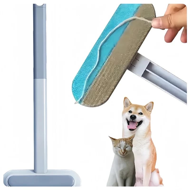 a 3 In 1 Pet Hair Remover Brush Long Handle Tool For Cat Dog Fur Sofa Window Lint Roller Scraper Household Gadget
