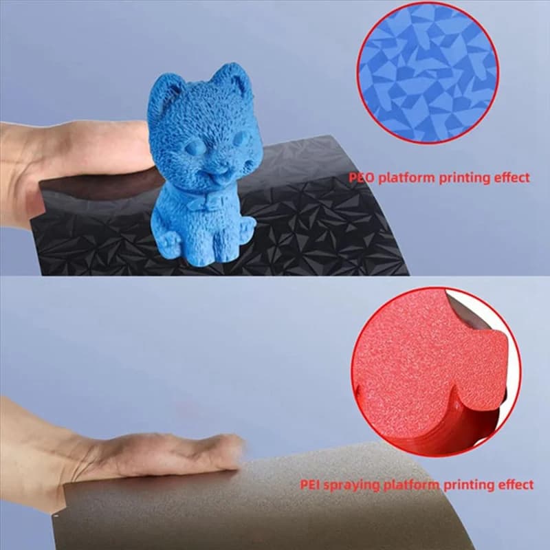 Piastra di costruzione in fogli PEI e PEO con superficie strutturata a doppia faccia per stampante New-3D per Kobra2/Kobraneo 230X230mm