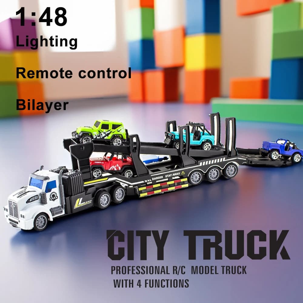 Trattore rimorchio giocattolo elettrico telecomando auto semirimorchio consegna camion serbatoio olio camion camion dumper modello