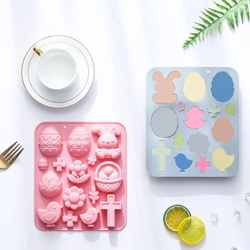 Stampo in Silicone 3D a Forma di Coniglio per Resina Epossidica, Uova di Pasqua, Fondente, Caramelle e Cioccolato