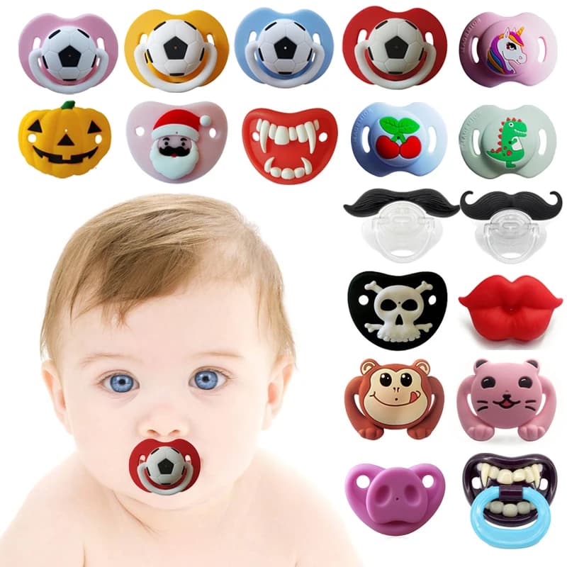 Silicone Divertente Capezzolo Calcio Ciuccio Bambino Succhietto Bambino Capezzoli Ortodontici Modello Carino Massaggiagengive Alimentazione No Nano Argento