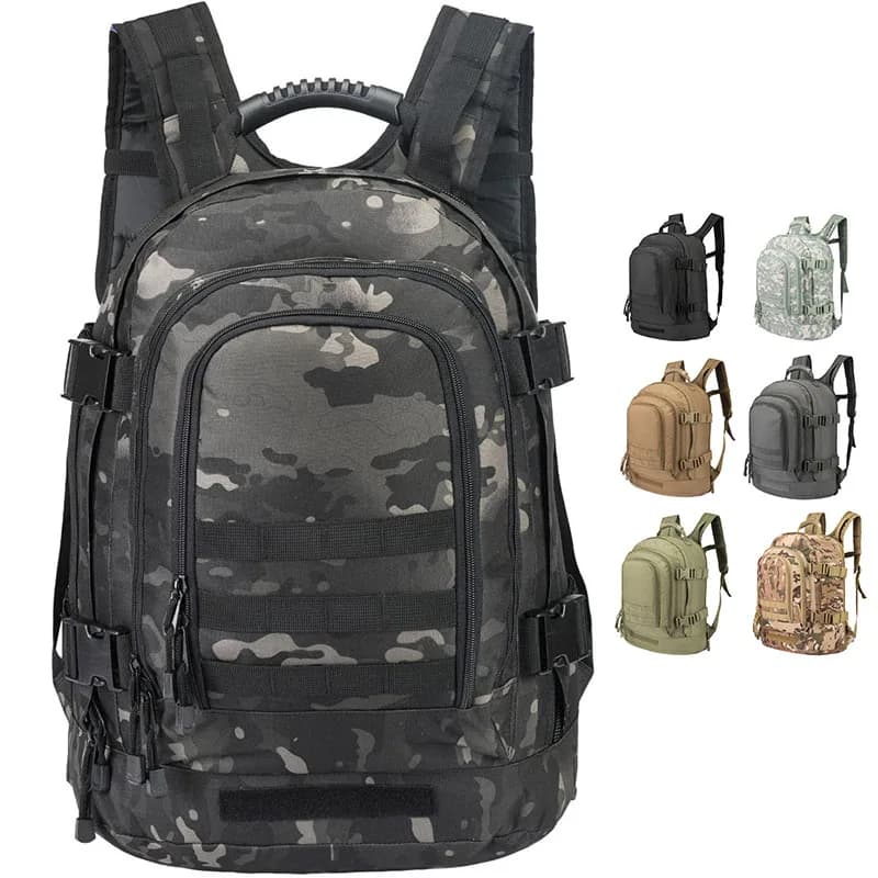 Zaini per laptop da viaggio extra large da 60 litri Zaino tattico militare per uomo Donna Borsa mimetica per esterni robusta e resistente all'acqua