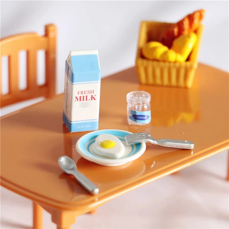 6 pezzi di uova in miniatura per casa delle bambole e giocattoli al latte, accessori da cucina per alimenti per bambole