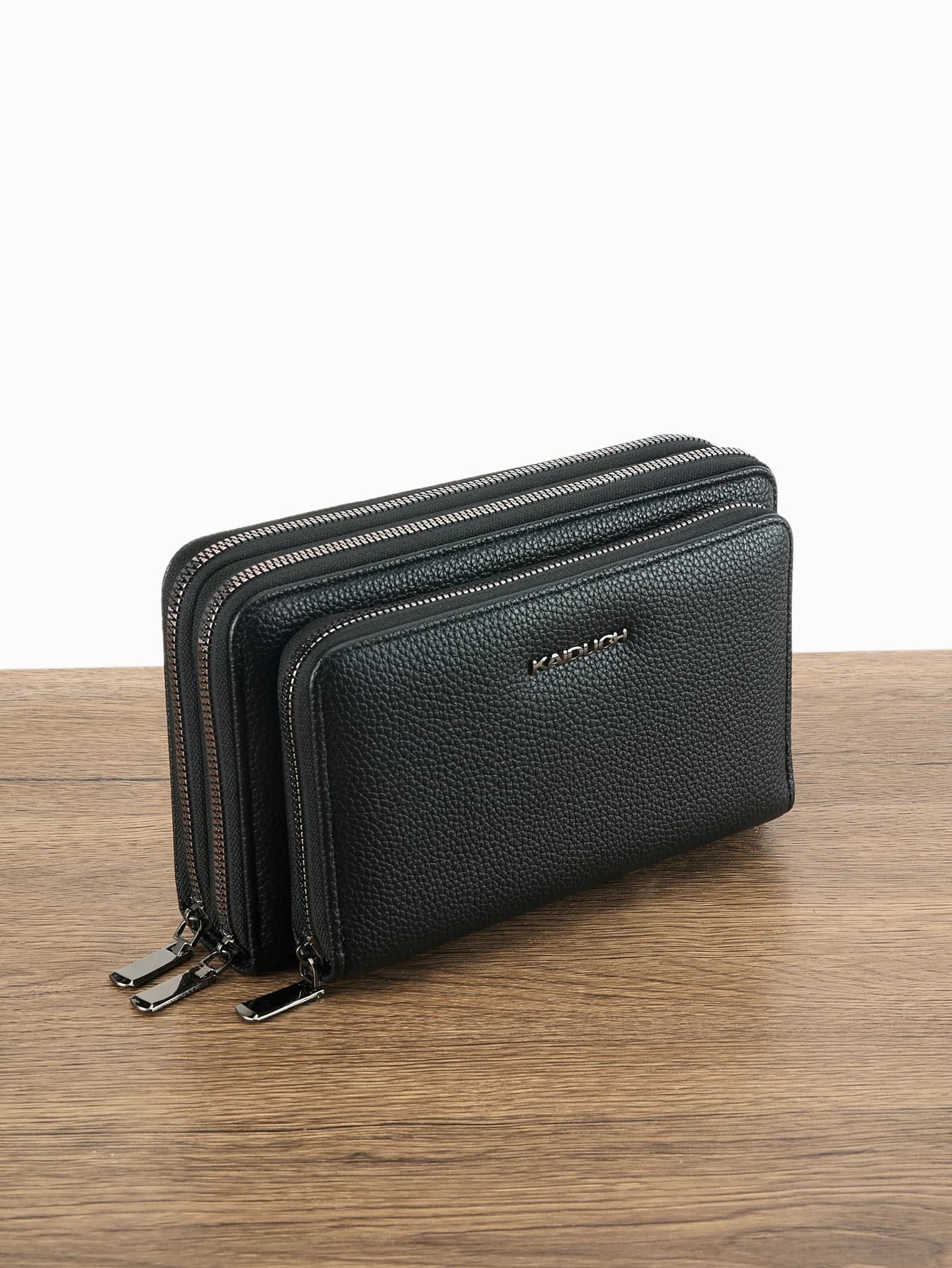 ​ ​ Pochette da uomo in pelle PU con cinturino da polso, slot per carte multifunzione e tasca nascosta per contanti, adatta per telefono da 6,3 pollici