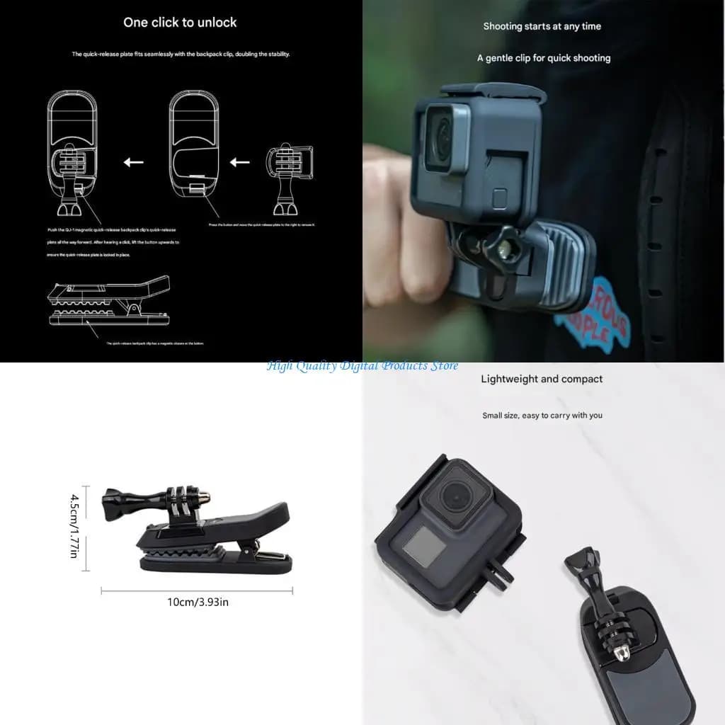U2JE Adjustable Backpack Clip Support with Light Magnetic Support Anti-Slip