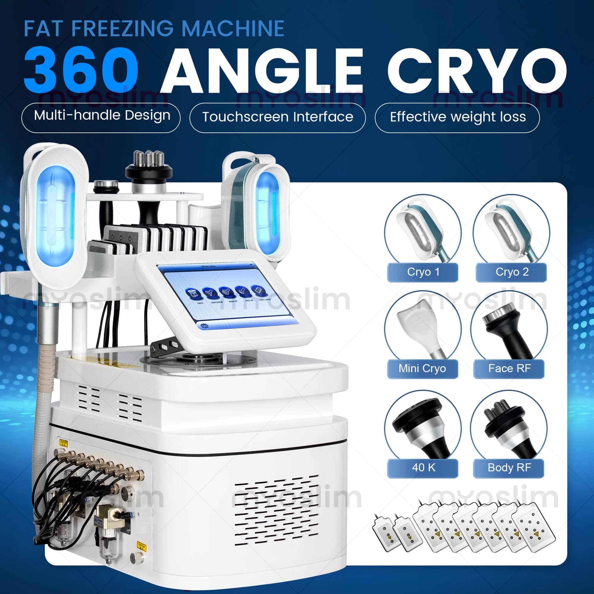 360° Cooling Body Sculpting Slimming For Effective Weight Loss Fat Freezing Cellulite Elimination Using Vacuum Cavitation System