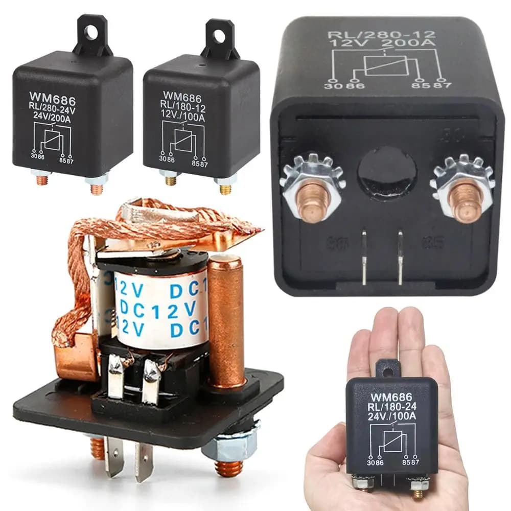 Accessorio per auto durevole interruttore di alimentazione ad alta corrente 12V 24V 200A 100A relè di avviamento relè per auto