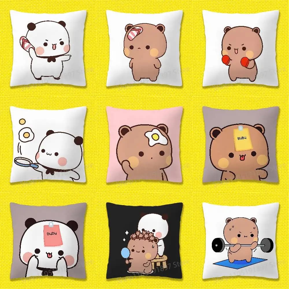 Cartoon Bubu Dudu Cute Throw Pillow Case For 50x50cm 40x40cm 55x55cm 45x45cm 30x30cm Square Bedroom Pillowcase Cover