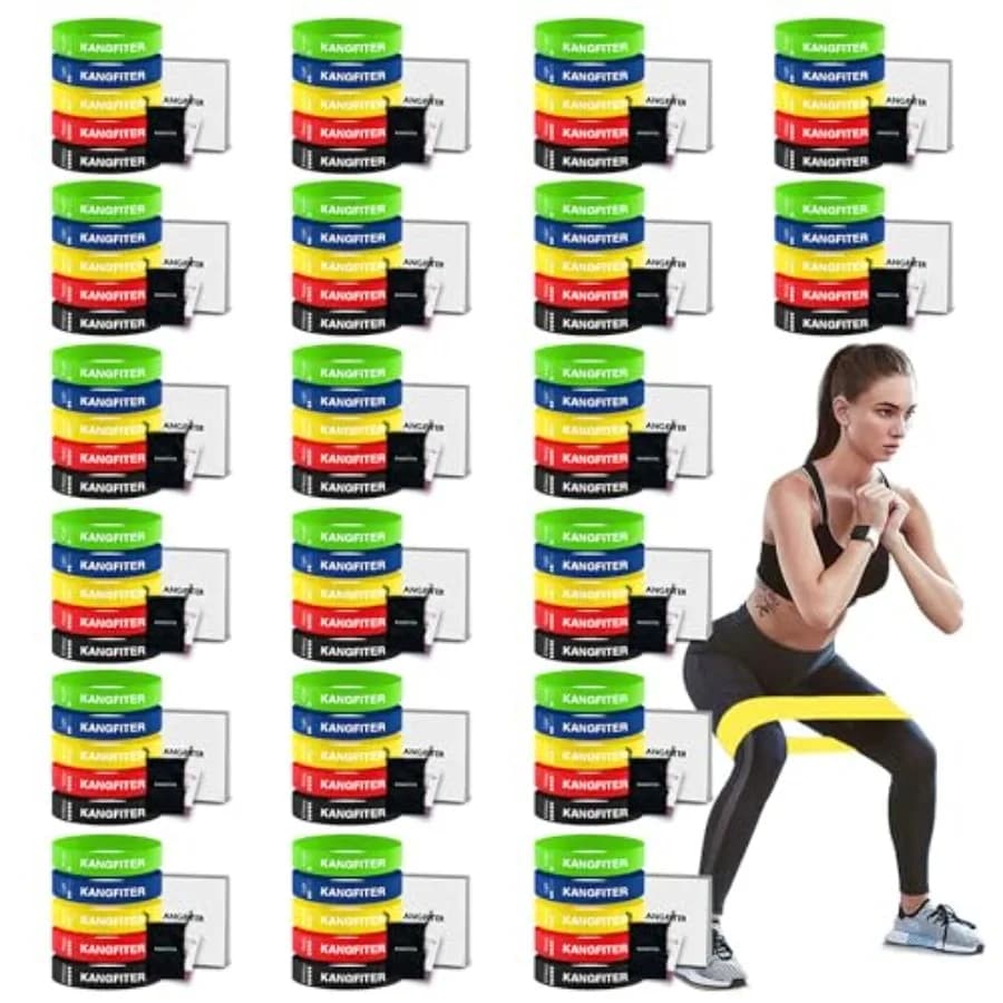 Set di 100 Fasce Elastiche in Lattice per Esercizi, per Soci di Palestra, Studenti di Corsi Sportivi, Regalo, 5 Pezzi per Set con S