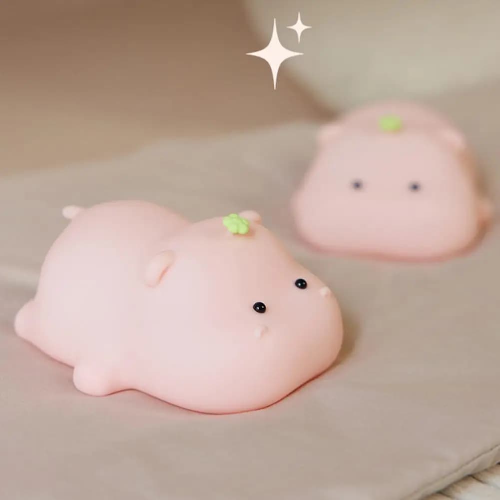 Lampada da notte a LED Lampada da notte per cartoni animati Lampada in silicone Sensore tattile dimmerabile Luce notturna a bagliore morbido per regalo per la camera da letto della scuola materna dei bambini