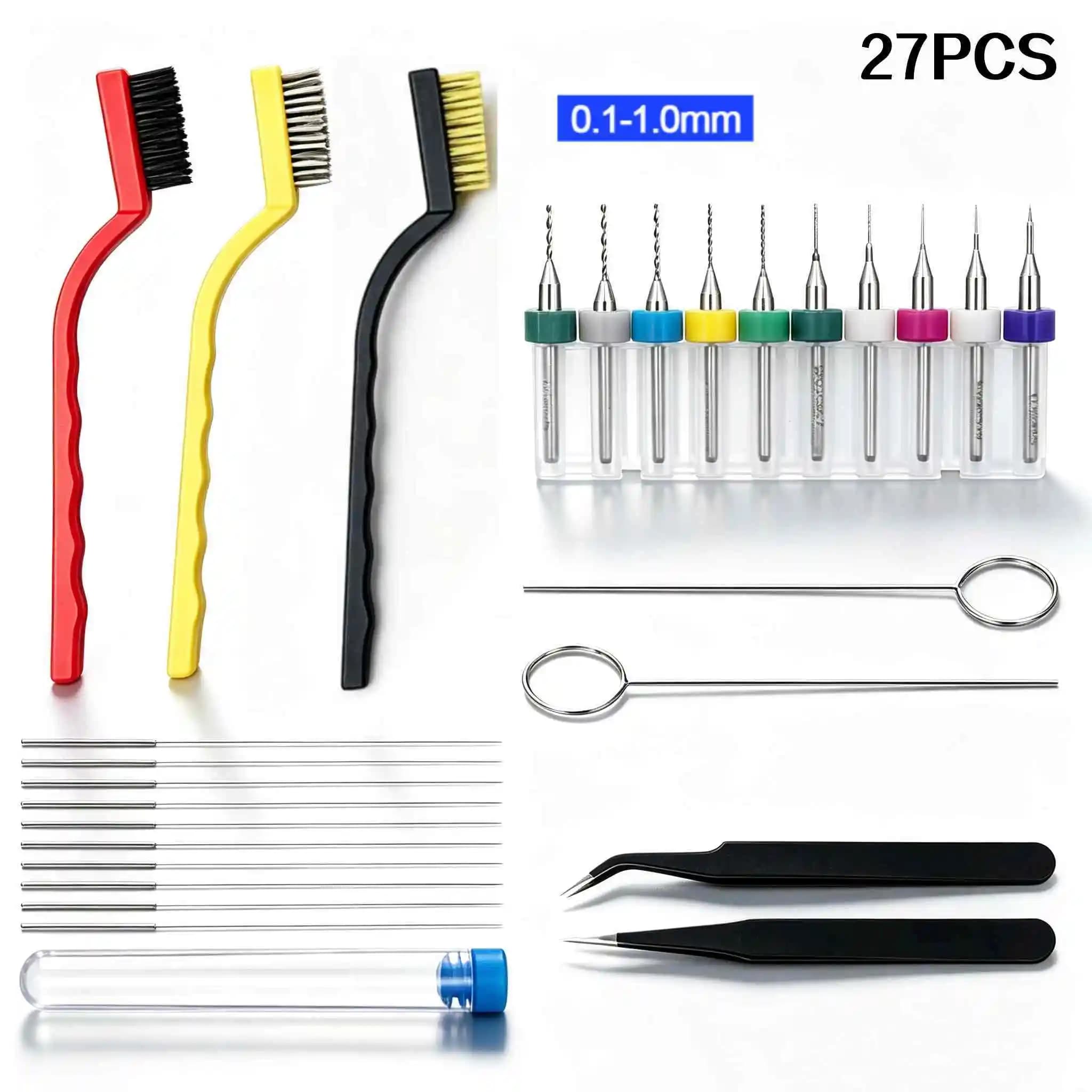 3d printers accessories Stainless Steel Cleaning Needles Brushes Nozzle Clog Remover Tool for FDM 3D Printer Hotend Maintenance