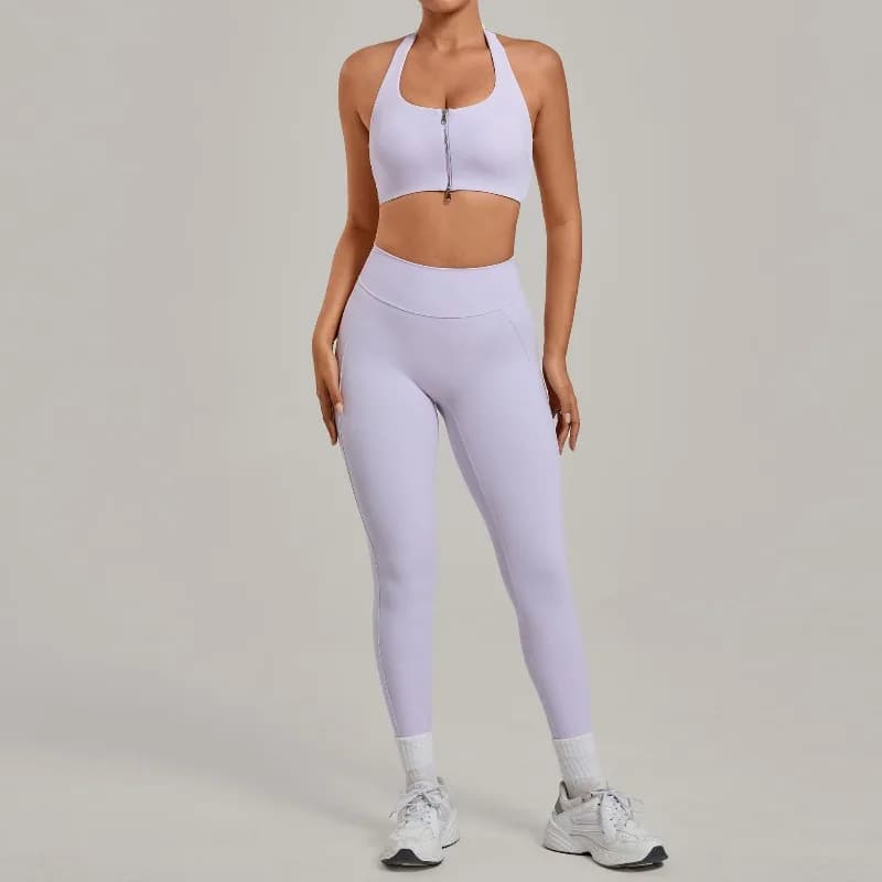 Completo Yoga Senza Cuciture da Donna: Reggiseno Sportivo e Leggings a Vita Alta Modellanti per Fitness, Corsa e Allenamento in Palestra