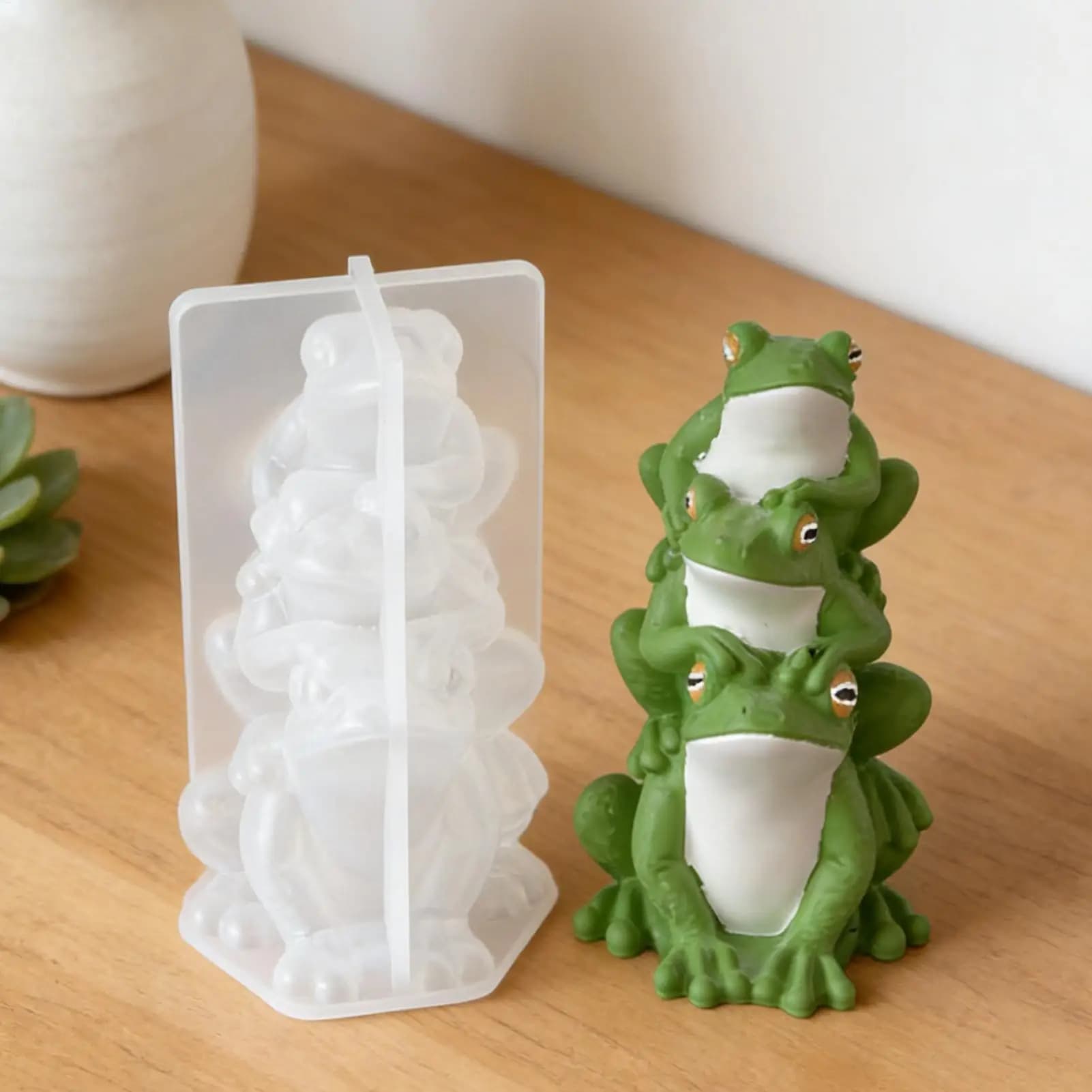 Stampo in Silicone 3D a Forma di Rana per Candele, Gesso Aromaterapico, Sapone, Argilla, Cemento, Resina, Artigianato, Decorazioni per la Casa, Famiglia e Amici