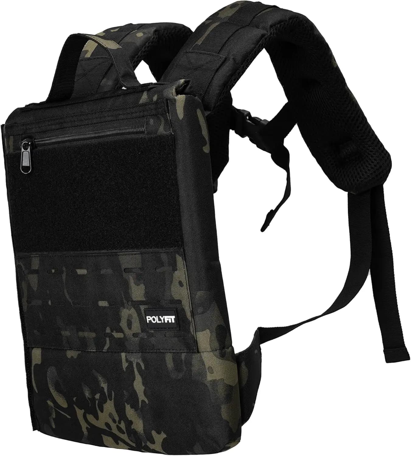 Backpack with Pesi 2.0 for Plates - Side Loading Design for Walking, Running, Training in Black Mimetic