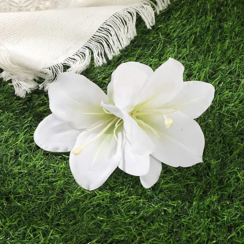 Elegant Multicolor Lily Flower Hair Clip Double Flower Design Bohemian Style Hawaii Headdress Hair Accessories Hawaii Theme