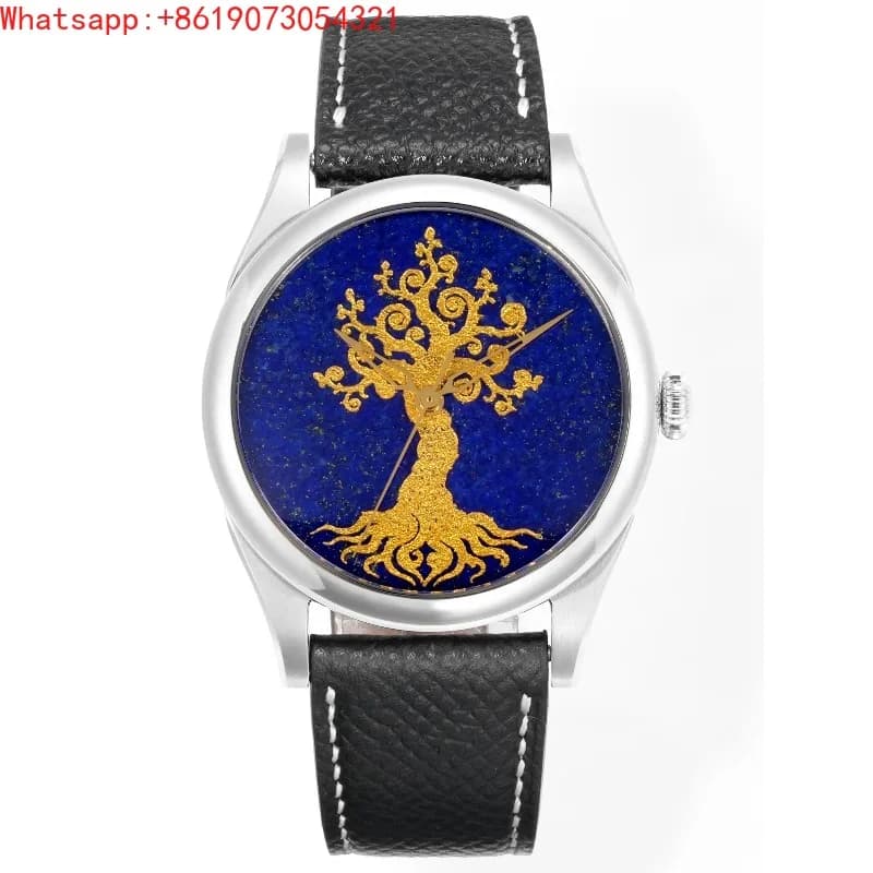 The Great Qin Empire Ancient Egyptian Secret Pattern Series, Tree of Life, Golden Eagle Lapis Lapis, High Elegant Men's Watch