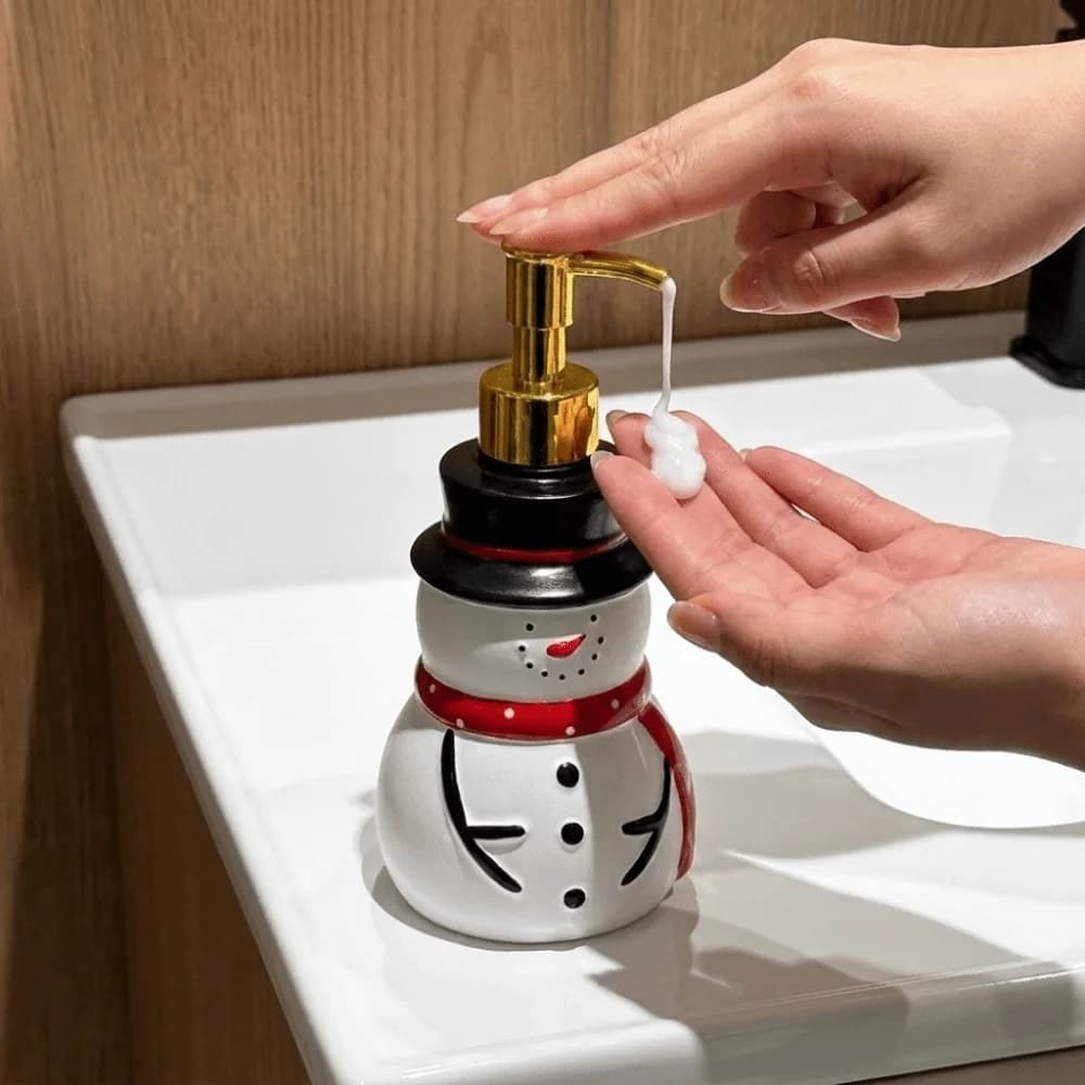 Decorative Refillable Christmas Soap Dispenser Soft‑Vinyl Elk Lotion Bottle Santa Snowman Pump Bottle Festival