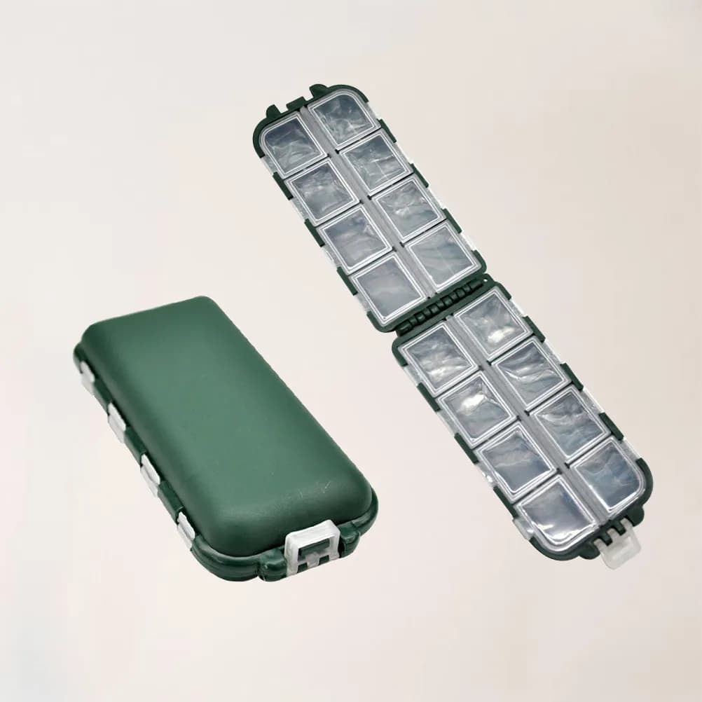 2 Scatole Portaoggetti per Attrezzatura da Pesca, Organizzatore Portatile a 8 Scomparti per Esche, Ami e Accessori da Campeggio e Pesca