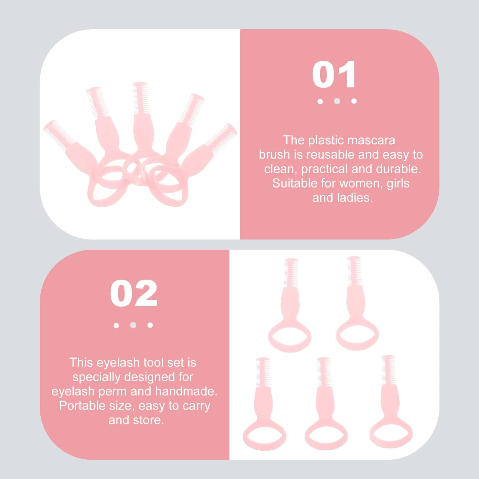 20 pcs. Protective Shields for Mascara, Reusable Brushes for Eyelashes, Applying Tool for Makeup, Tools for Permanent, Extension and Grip Eyelash, Eyebrows comb