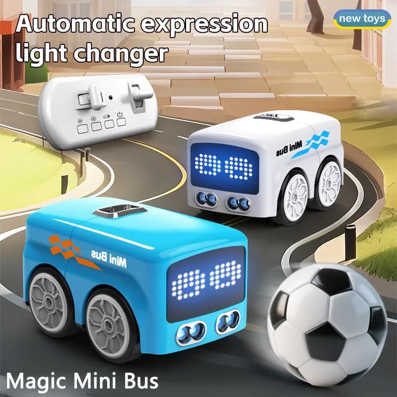 RC Mini Bus, RC-Controlled with 4 Play Modes, Funny Auto Expressions & Ideal Gift for Chiledren
