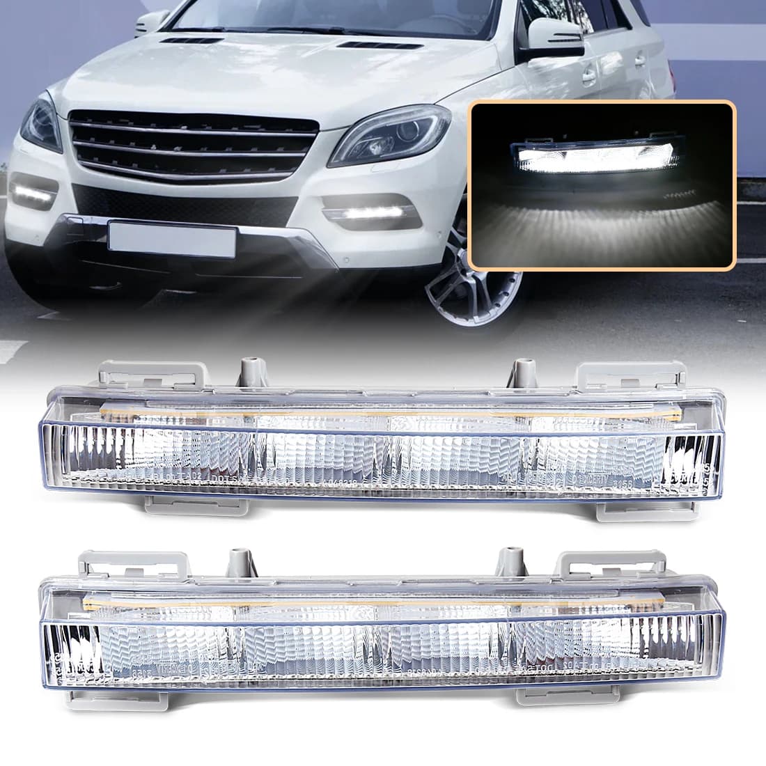 Luce di marcia diurna anteriore destra/sinistra per Mercedes Benz W166 ML350 ML400 X204 GLK350 DRL fendinebbia 12V 2049065401 2049065501