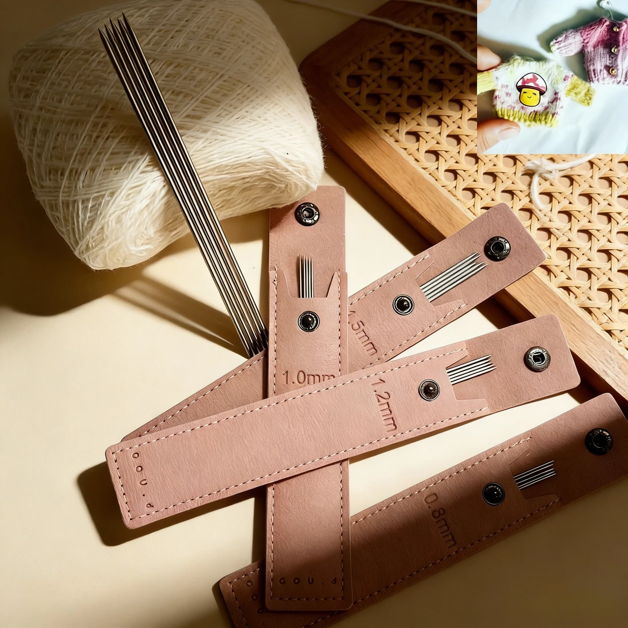 Set di 5 mini aghi da cucito per vestiti per bambole, aghi da maglia dritti in acciaio inossidabile, strumenti fai da te per accessori per bambole