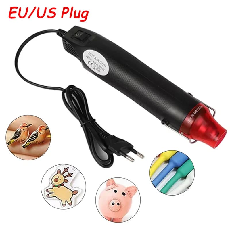 Spina UE/USA 300W Mini Pistola di Calore Elettrica Pistola Ad Aria Calda Palmare per Avvolgimento Artigianale FAI DA TE Goffratura di Plastica Termoretraibile Strumento di Avvolgimento PVC