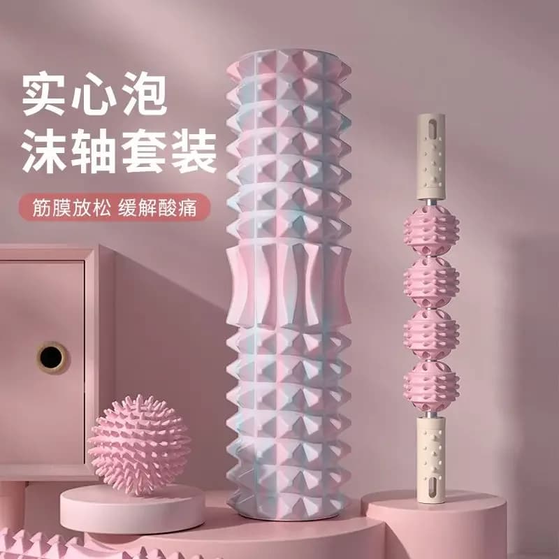 Foam Roller Solid Yoga Column Mace Calf Muscle Relaxation Massage Fitness Equipment Wheel Massage Artifact